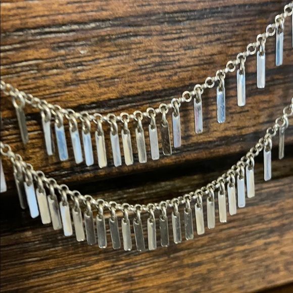 Double layered silver necklace - Picture 3 of 3